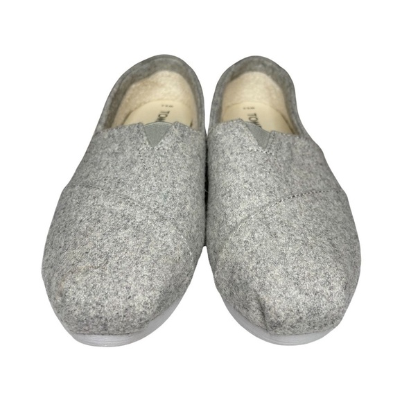 TOMS Seasonal Classic Alpargata Drizzle Grey Felt/Faux Shearling - Picture 5 of 11